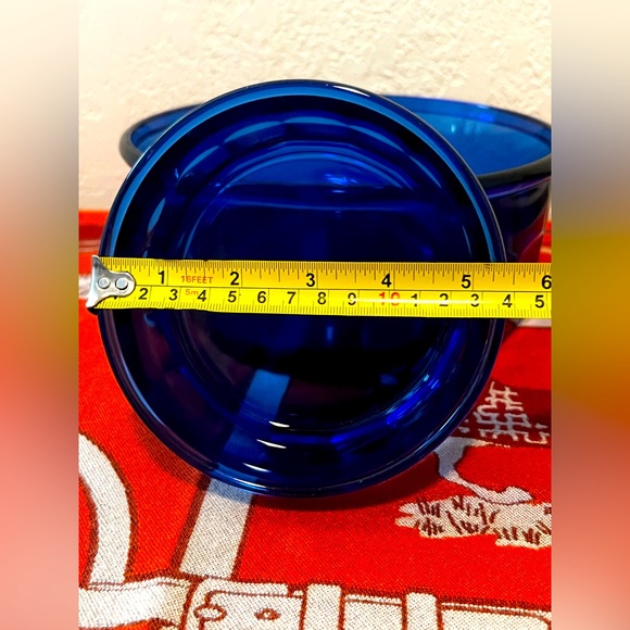9" Vintage Arcoroc Serving Bowl & 5.5” Cobalt Blue Made In France Set Of 2 - Picture 7 of 7